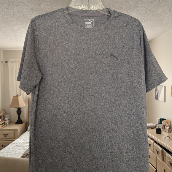 Puma Gray Poly Tech Tee - Picture 1 of 3